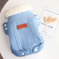Premiun Thick Warm Dog Cotton Jacket, Denim Pet Clothes