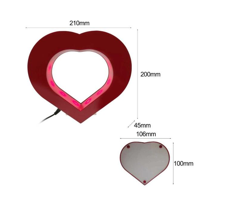 Magnetic Floating Heart-Shaped PVC Photo Frame