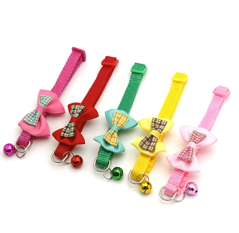 Cat and Dog Collar with Bowknot and Bell Accessories